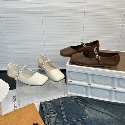 Damen Ballerinas Elegante Riemen Schuhe Weich