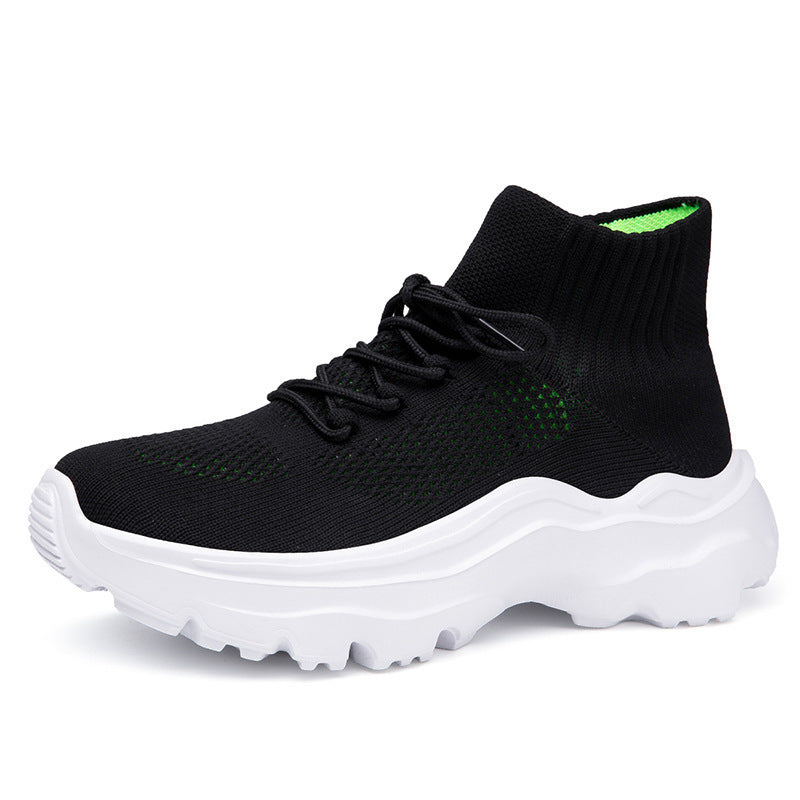 Damen Sneaker Strick Hochkragen Rutschfest Komfortschuhe