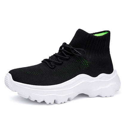 Damen Sneaker Strick Hochkragen Rutschfest Komfortschuhe