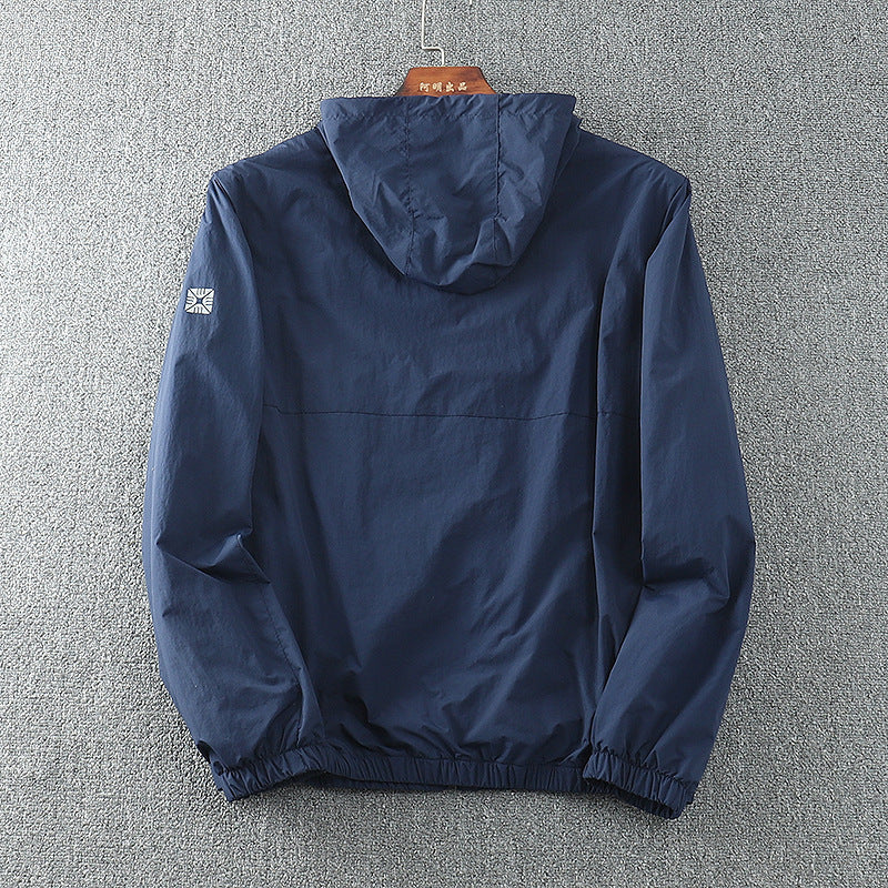 Herren Windjacke Leicht Wasserabweisend Kapuzenjacke