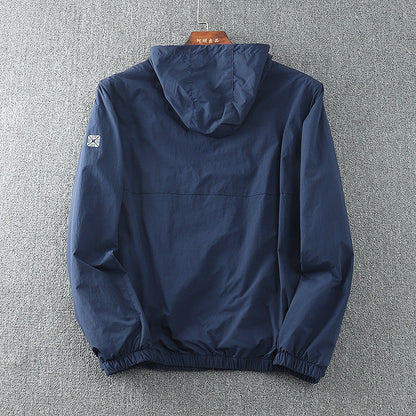 Herren Windjacke Leicht Wasserabweisend Kapuzenjacke