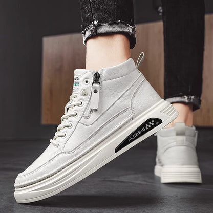 Herren Sneaker High-Top Sportlich mit Reißverschluss und Laufsohle