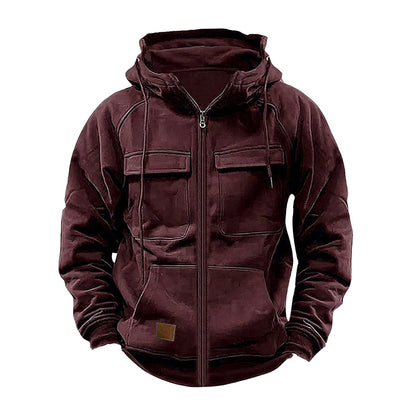 Herren Kapuzenjacke Funktional mit Taschen Urban Style