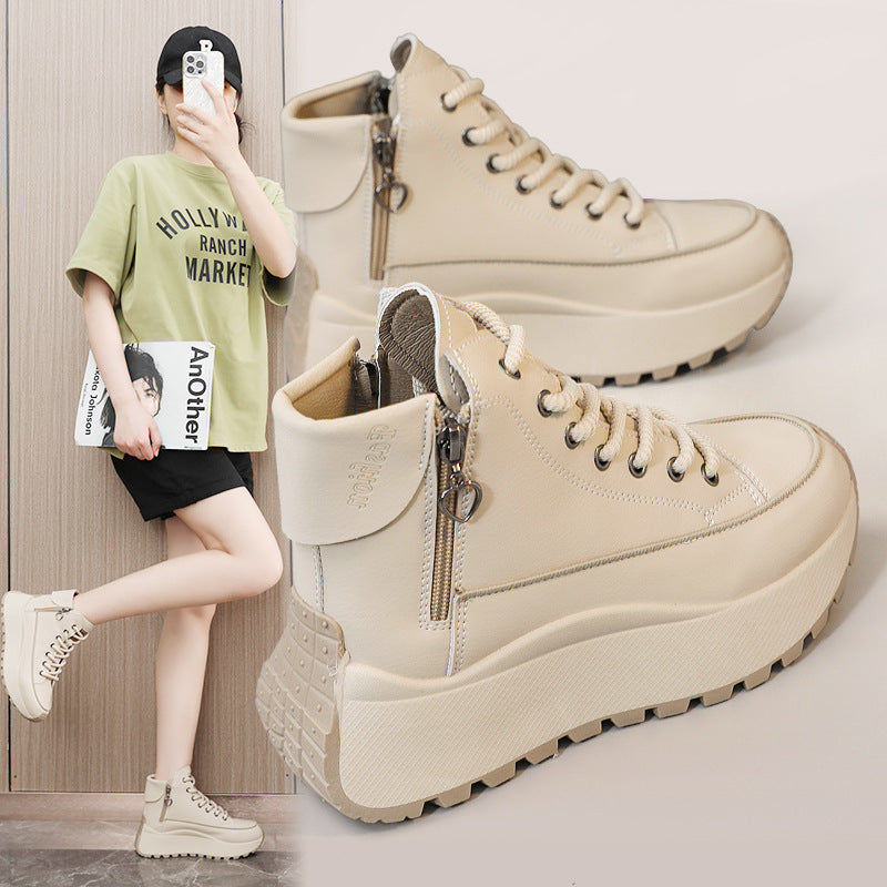 Damen Sneaker High-Top Elegante Laufschuhe Mit Reißverschluss - BerlinGlamour
