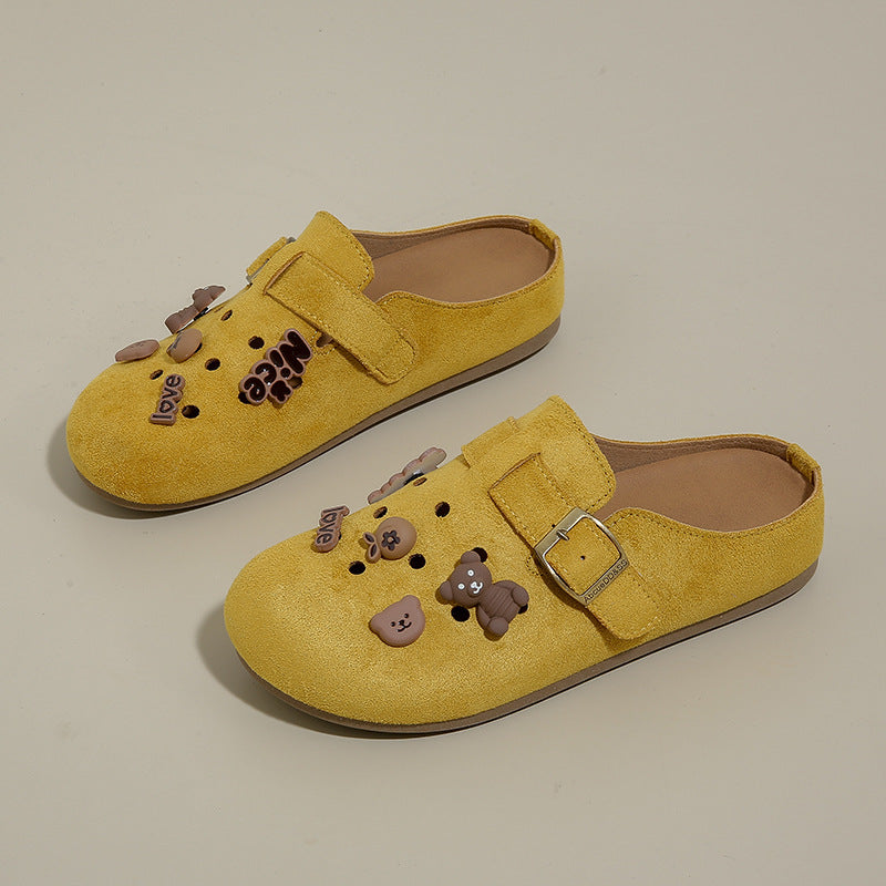 Damen Clogs niedlich Tiermotiv verstellbarer Riemen