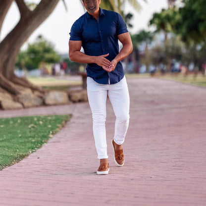 Herren Slim Fit Hosen Elastisch Mit Taschen Modern