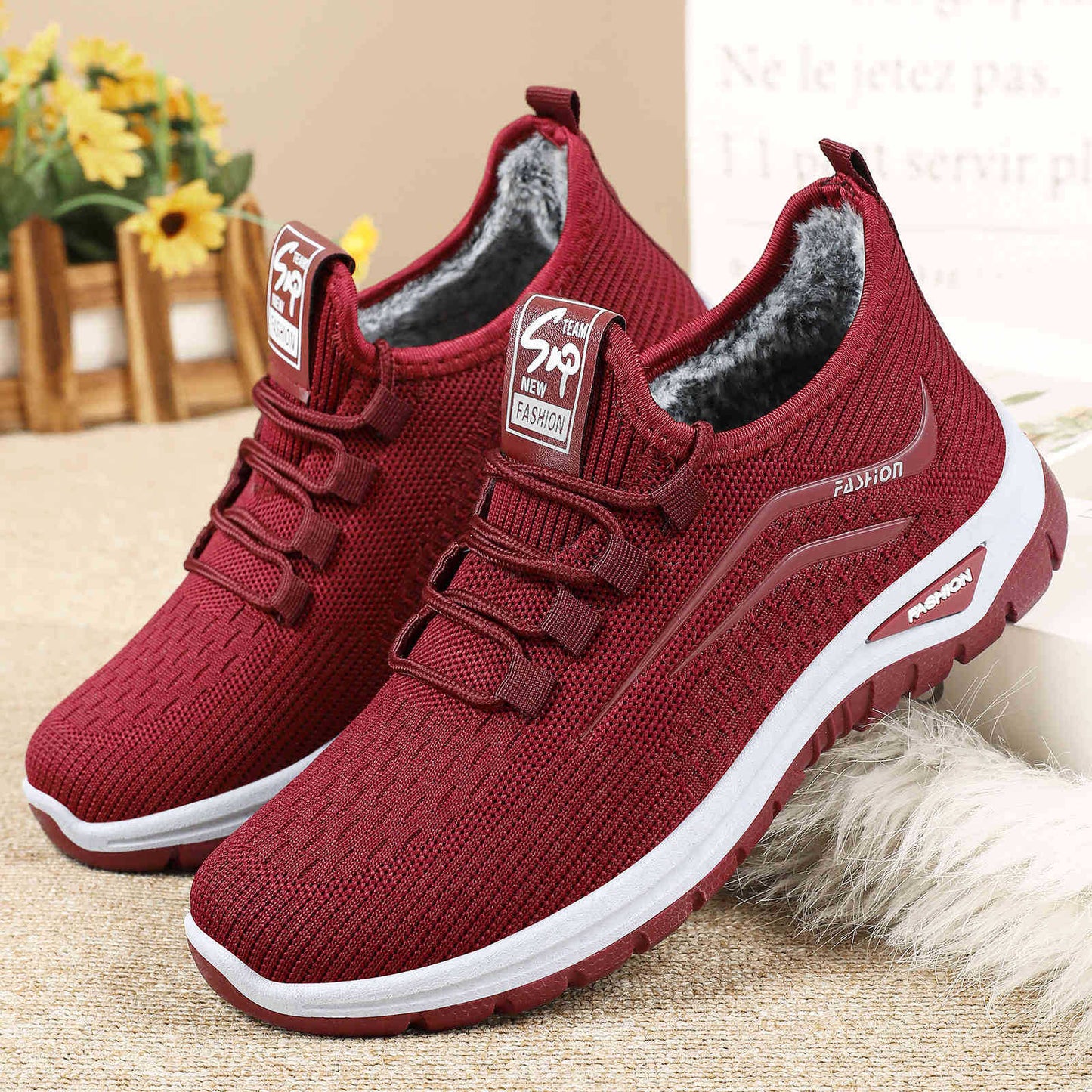 Damen Sneaker Atmungsaktiv Komfortschuh Sportlich