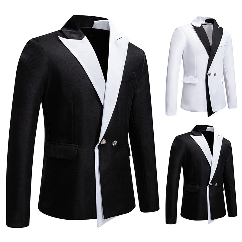 Herren Smoking Blazer Elegant Kontrastrevers Modern
