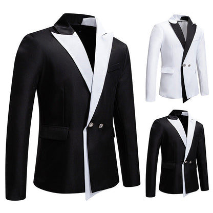 Herren Smoking Blazer Elegant Kontrastrevers Modern