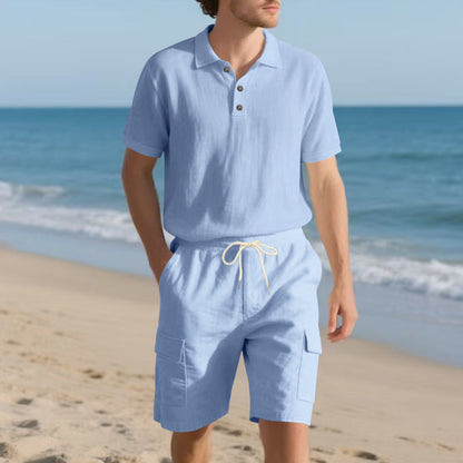 Herren Poloshirt und Badeshorts mit Taschen Sommer
