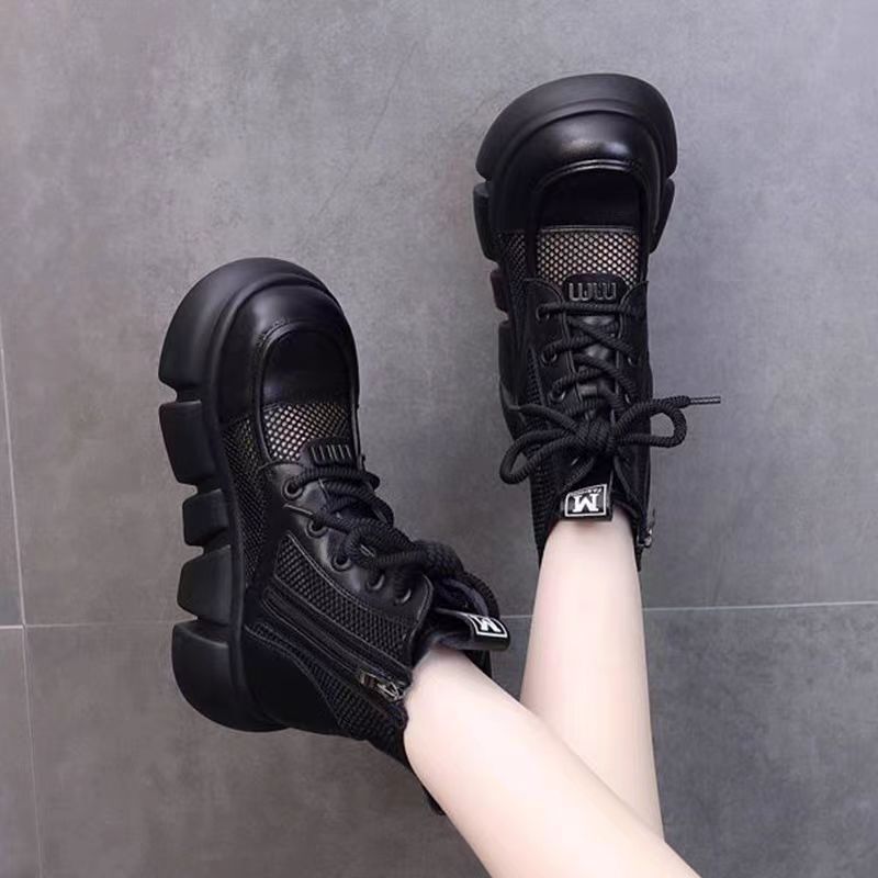 Damen Sneaker Chunky Sport mesh atmungsaktiv Weiß