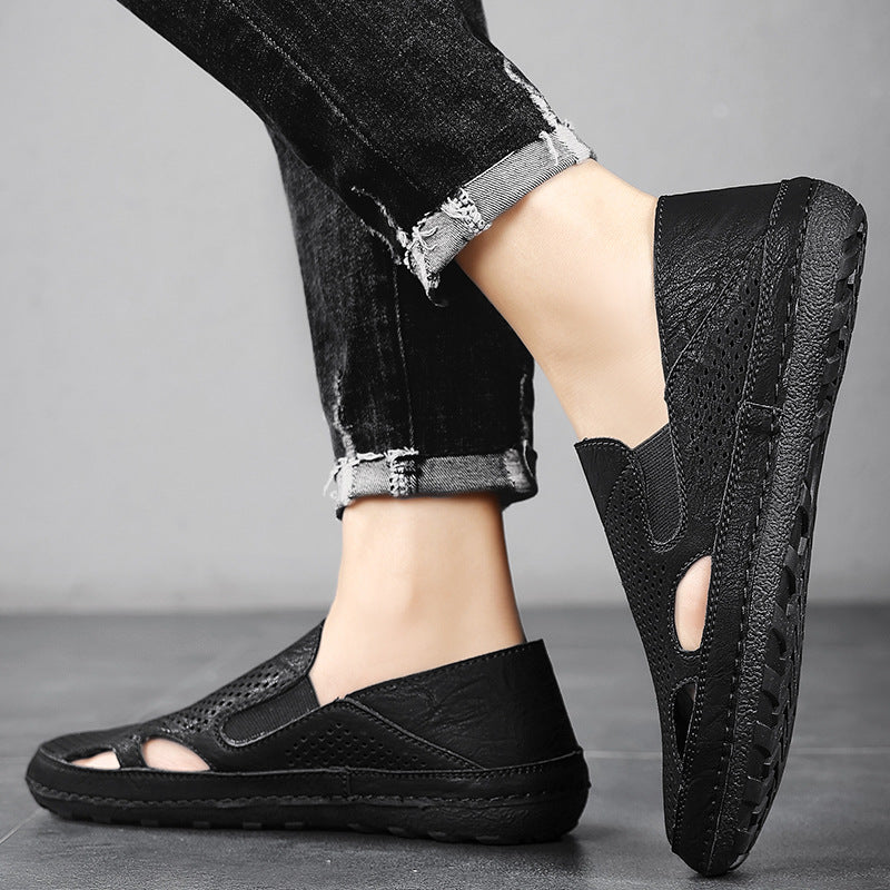 Damen Leder Slipper Bequem Luftig Sommer