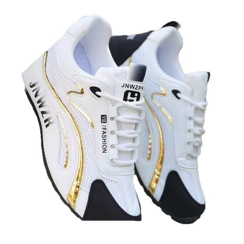 Damen Sneaker Sportlich Atmungsaktiv Trendy Weiss