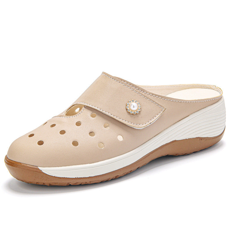Damen Clogs Bequem Cut-Out Design Flexibles Fußbett