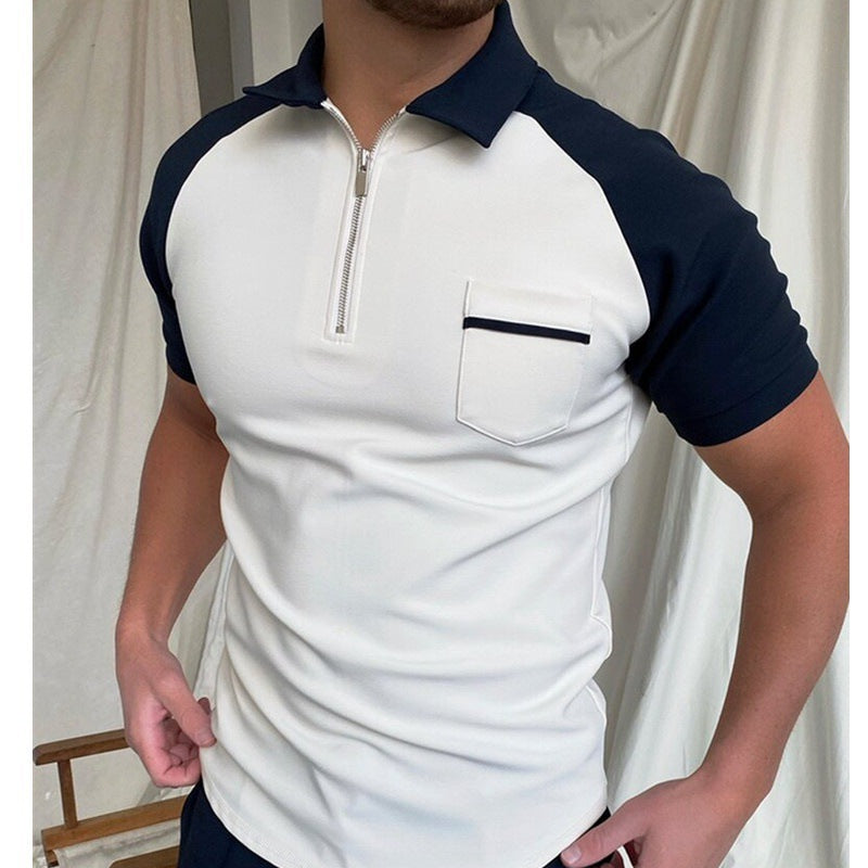 Herren Poloshirt Kurzarm Funktionell Mit Brusttasche