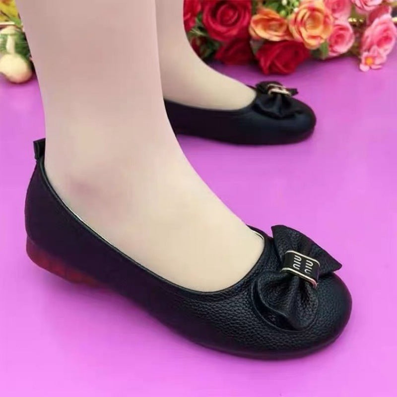 Damen Ballerinas Elegante Schleife Komfortabel