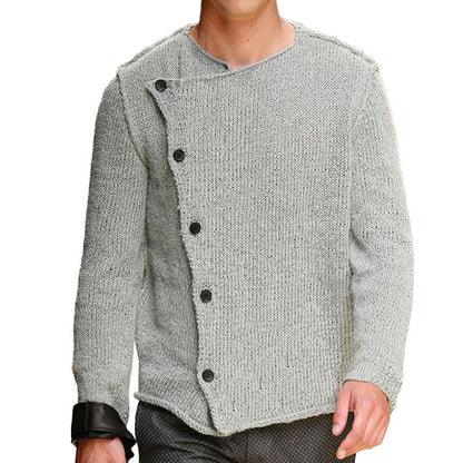 Herren Strickpullover Modern Stehkragen Asymmetrisch