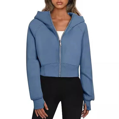Kapuzenjacke Damen Kurz Reißverschluss Modern
