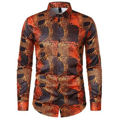 Herren Langarmhemd Modern Grafik Druck Trendy