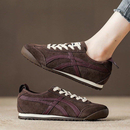 Damen Sneaker Sportlich Veloursleder Bequem Komfortabel