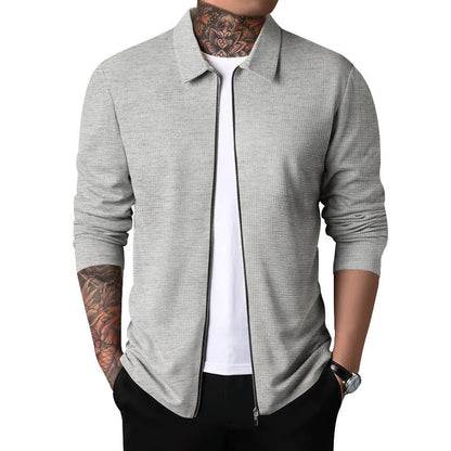 Herren Pullover Lässig Reißverschluss Strukturiert Modern