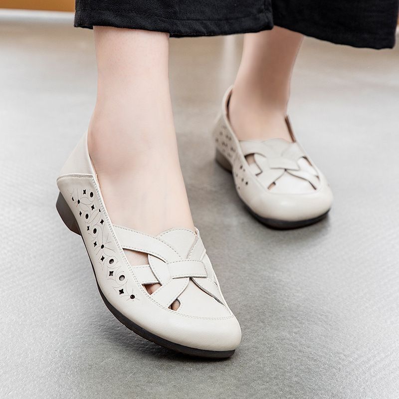 Damen Ballerinas Bequem Cut-Outs Schuhe Modisch