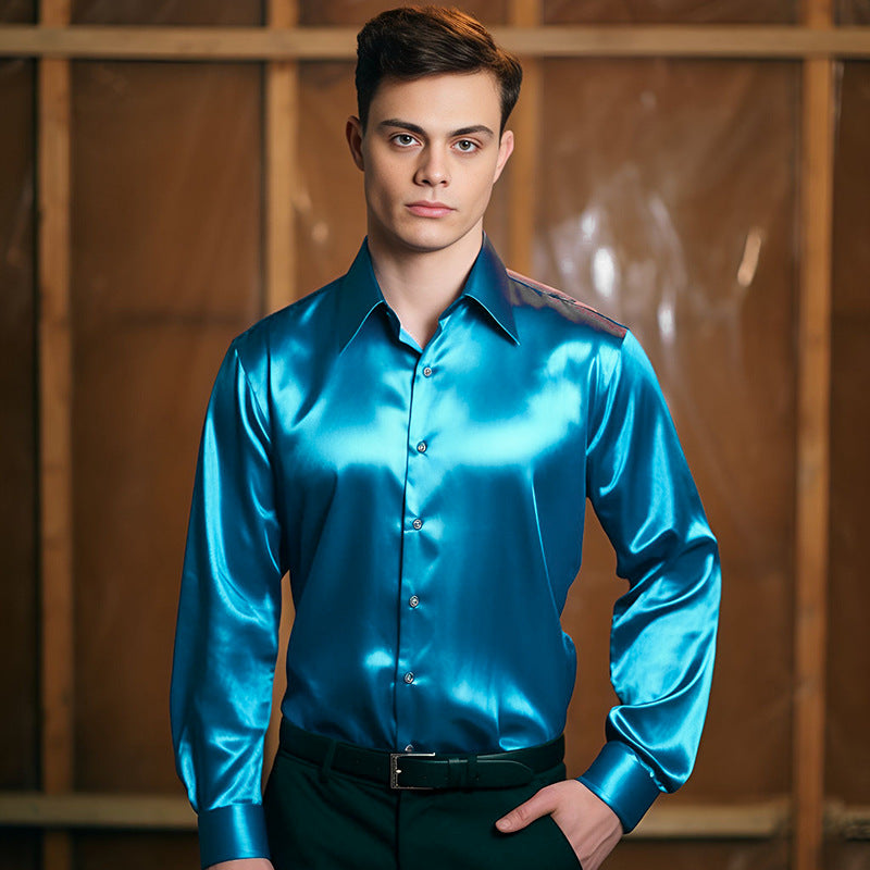 Elegantes Herren-Hemd Glänzend Modern