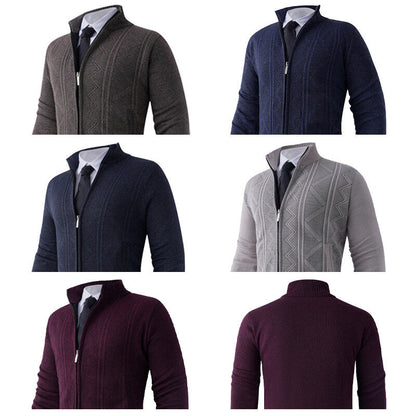 Herren Strickjacke Modern mit Reißverschluss und Textur - BerlinGlamour
