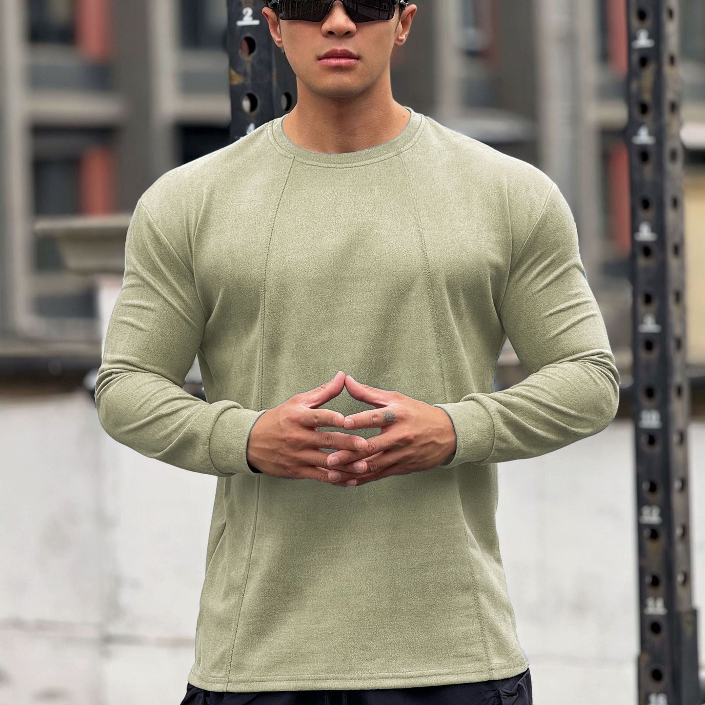 Herren Sportshirt Langarm Nahtlos Fit Schnitt