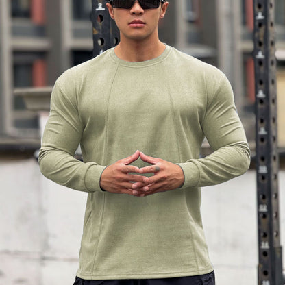 Herren Sportshirt Langarm Nahtlos Fit Schnitt