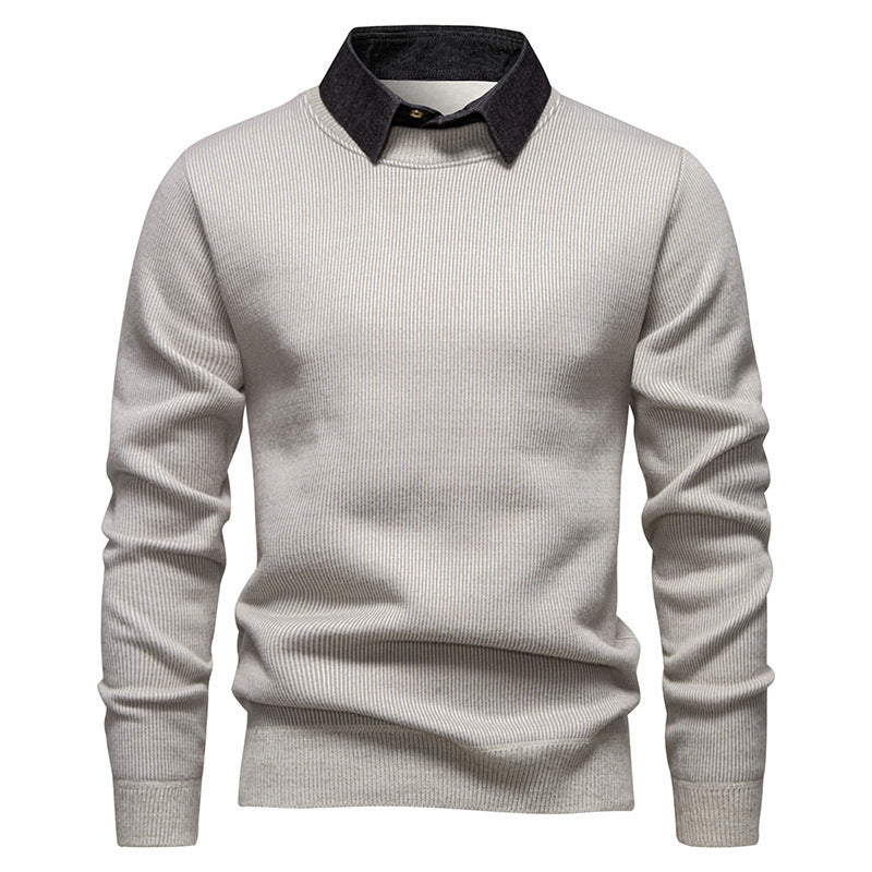 Herren Pullover Modern Feinstrick Kragen Design