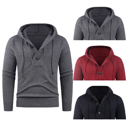 Herren Pullover Modern mit hoher Kragen und Knöpfen - BerlinGlamour