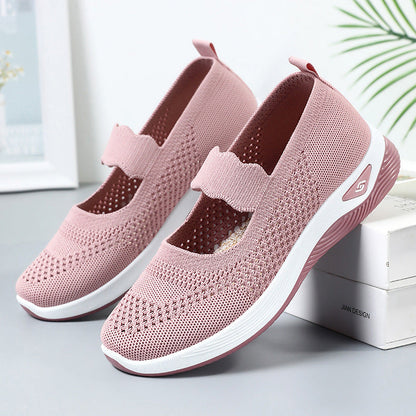 Damen Sportschuhe Atmungsaktiv Slip-On elastisch Schwarz