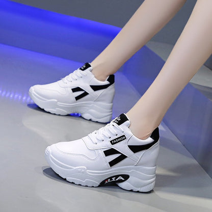 Damen Sneaker Hohe Plateau Sohle Sportlich Modisch