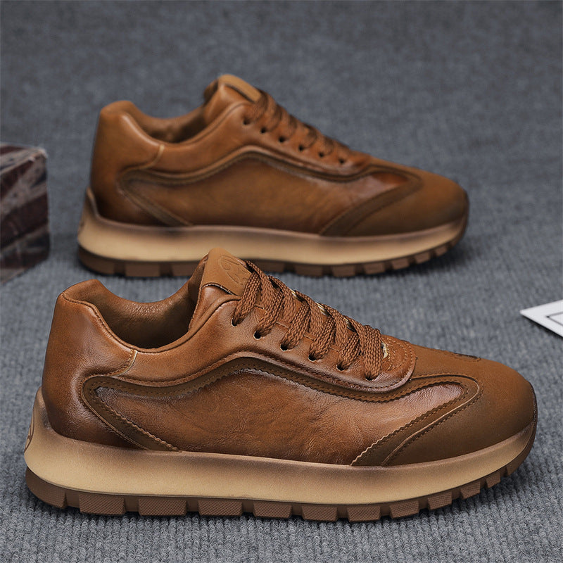 Damen Sneaker Weiches Leder Bequem Dämpfende Sohle