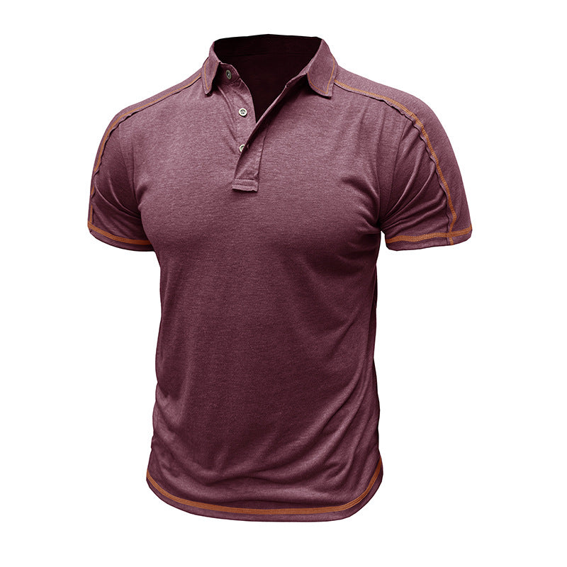 Herren Poloshirt Sportlich Kontrastnähte Modern
