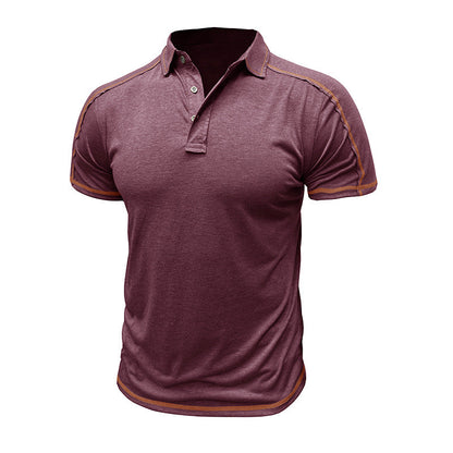 Herren Poloshirt Sportlich Kontrastnähte Modern
