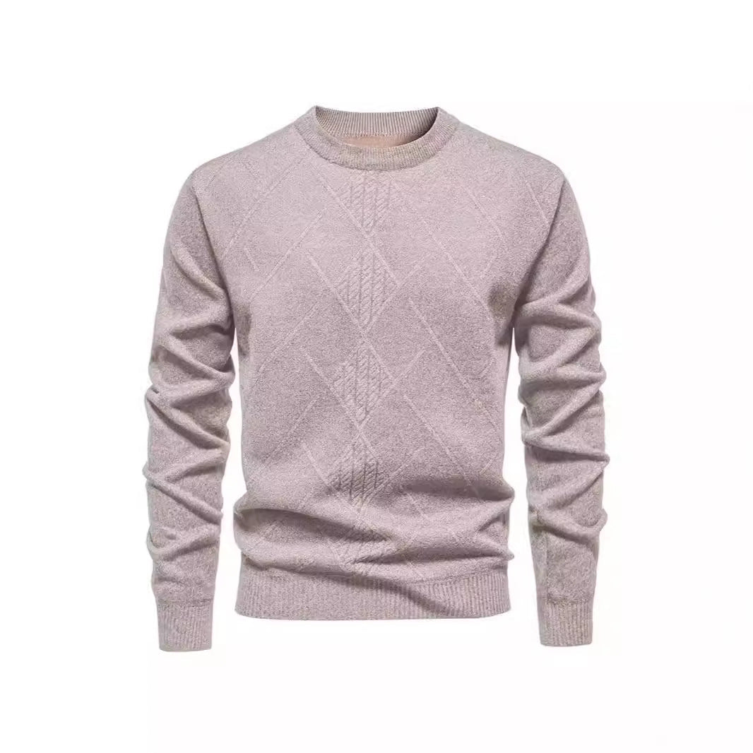 Herren Strickpullover Rundhals Klassisch Rautenmuster