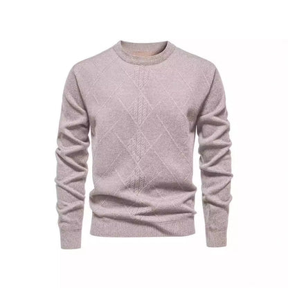 Herren Strickpullover Rundhals Klassisch Rautenmuster