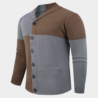 Herren Strickjacke Modern Zopfmuster Mit Taschen