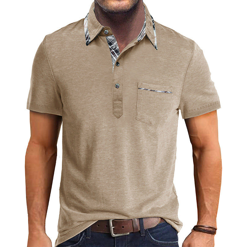 Herren Poloshirt Elegant Modern Kontrast Kragen