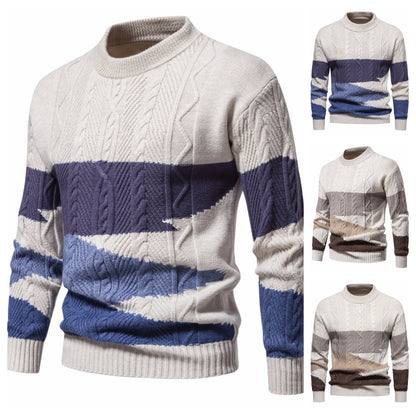 Herren Pullover Strick Modern Zopfmuster Graffiti Style