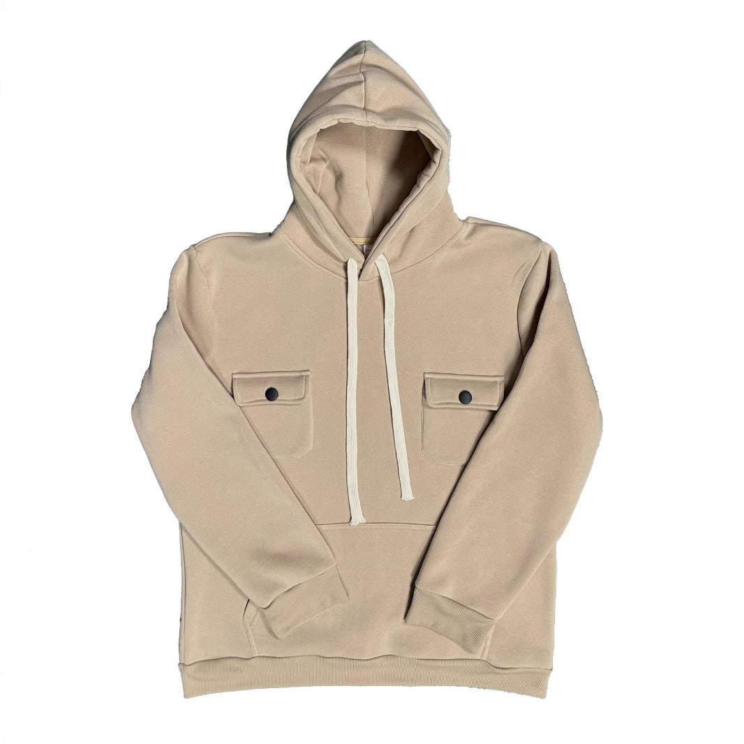 Herren Kapuzenpullover Strukturiert Mit Taschen Modern