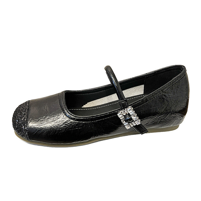 Damen Ballerinas Glitzerriemen Modern Schuhe