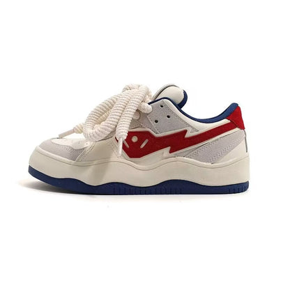 Damen Sneaker Low Top Modisch Schnürsenkel Logo