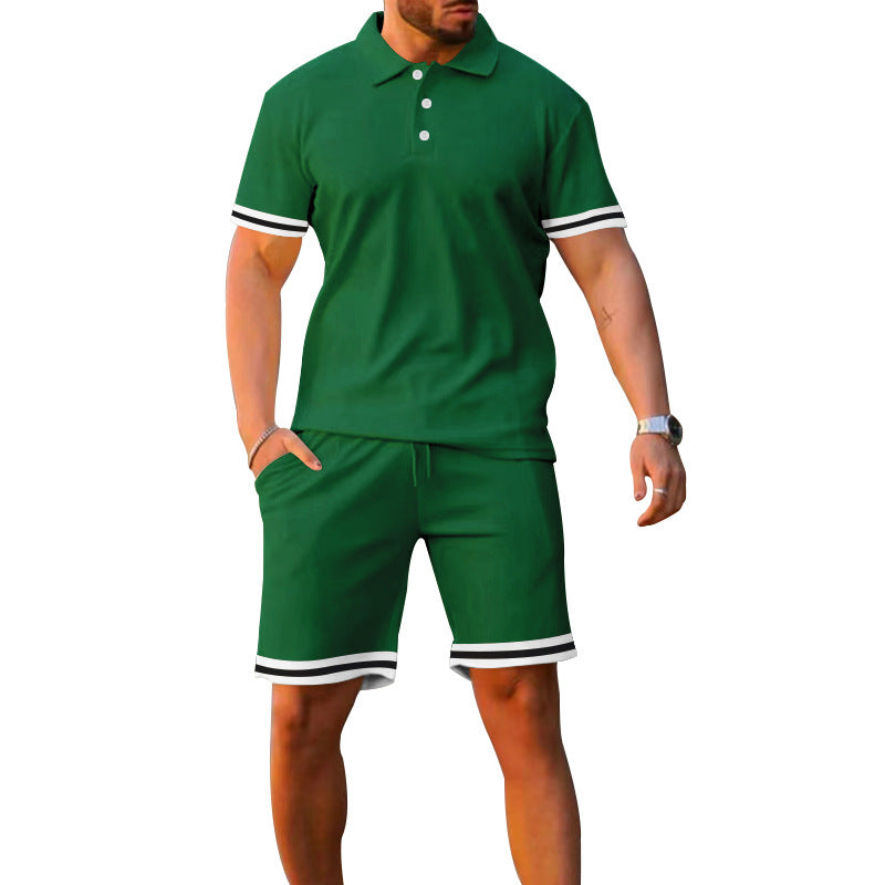Herren Sportset Polo-Shirt und Shorts Sportlich Modern