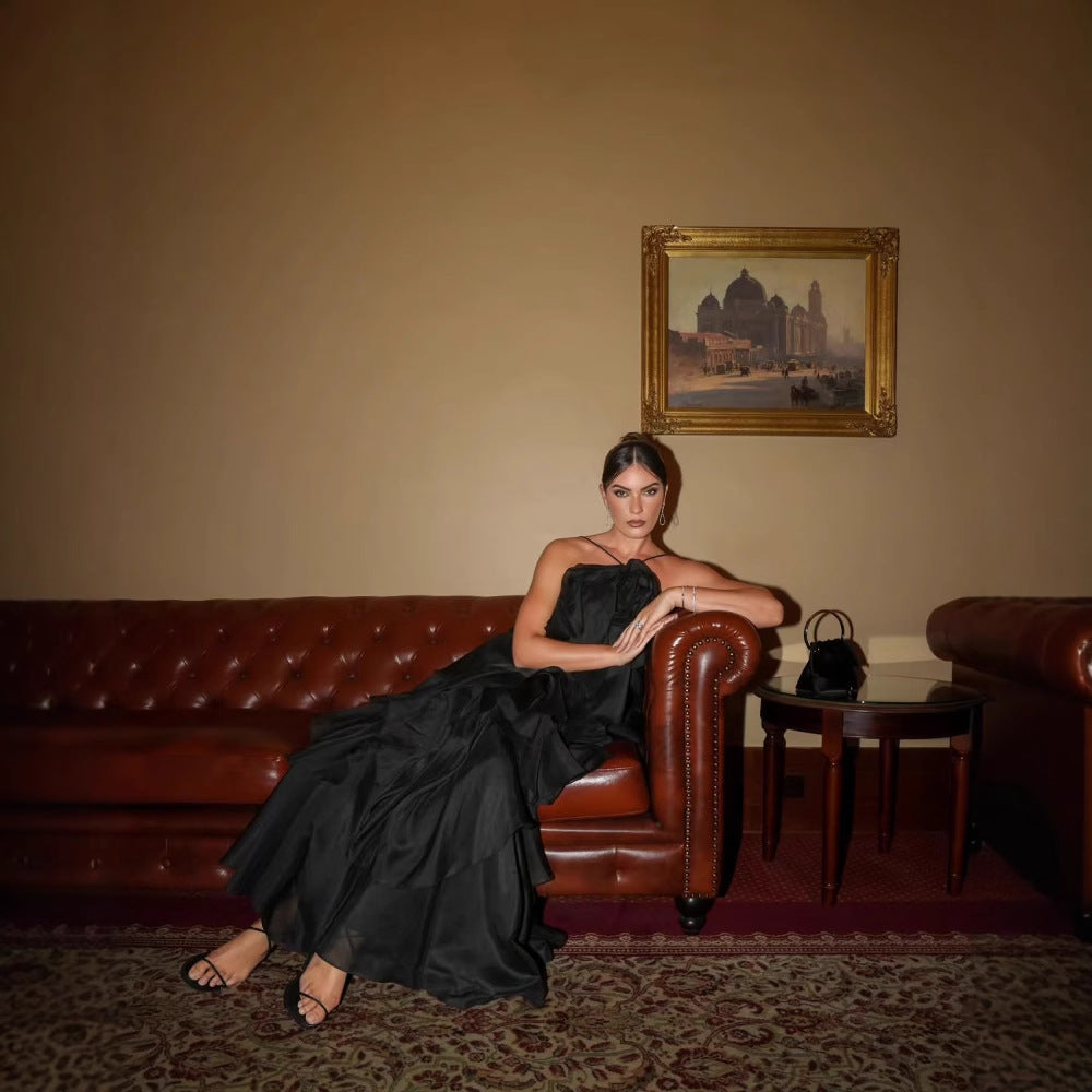 Damen Maxikleid mit Rüschen und Blumenmuster Sommerkleid