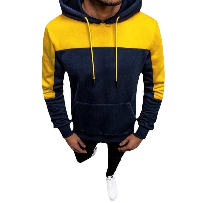 Herren Kapuzenpullover Modern Kontrast Einsätze Trendy