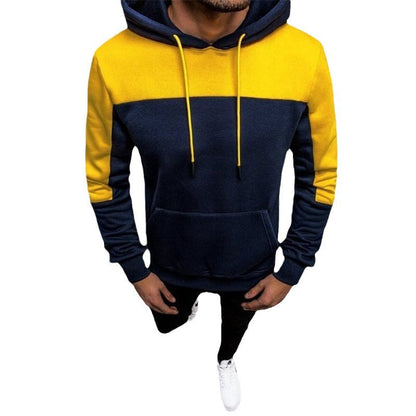 Herren Kapuzenpullover Modern Kontrast Einsätze Trendy