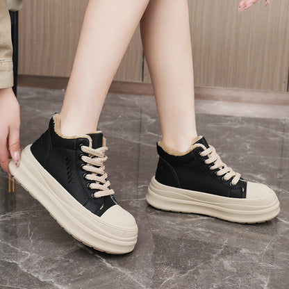 Damen Sneaker High-Top Flauschig Robust Schuhe Modisch